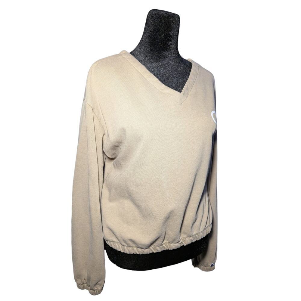 Champion Authentic Athleticwear Women's Medium Tan V-Neck Sweatshirt C Logo - Picture 5 of 12